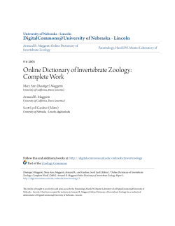 Online Dictionary of Invertebrate Zoology