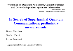 In Search of Superluminal Quantum Communications: preliminary