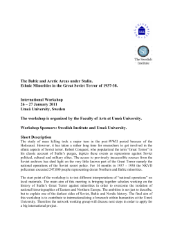 The Baltic and Arctic Areas under Stalin. Ethnic Minorities in the