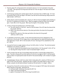 Physics 122: Projectile Problems
