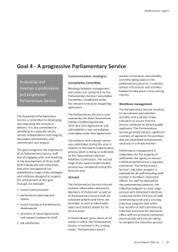 Goal 4 - A progressive Parliamentary Service