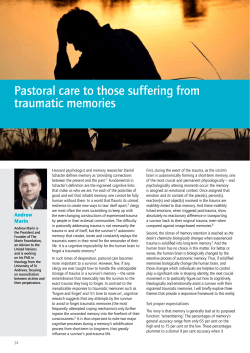 Pastoral care to those suffering from traumatic memories