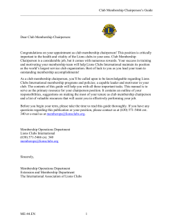 Club Membership Chairperson`s Guide