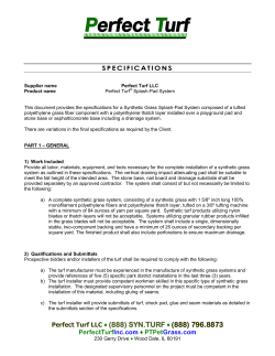 Splash Pad Specifications for Installation 2014
