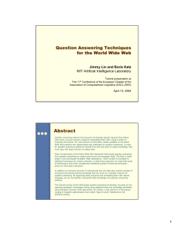 Question Answering Techniques for the World Wide Web.