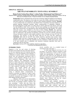 ARE PULP SENSIBILITY TESTS STILL SENSIBLE?