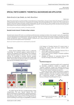 SPECIAL FINITE ELEMENTS: THEORETICAL BACKGROUND AND