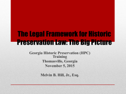 Legal Framework for Historic Preservation