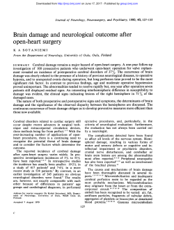 Brain damage and neurological outcome after open-heart