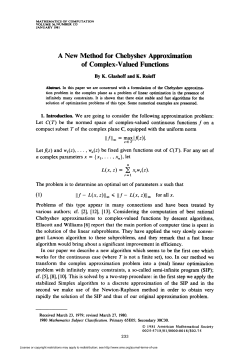 A New Method for Chebyshev Approximation of Complex