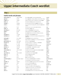 Upper-intermediate Czech wordlist File 1