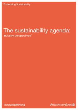 The sustainability agenda