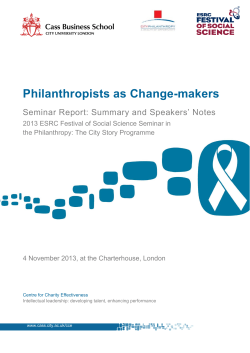 Philanthropists as Change-makers