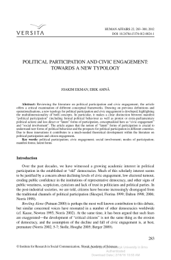 political participation and civic engagement: towards a new