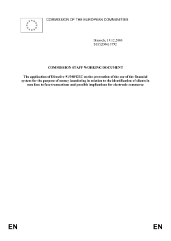 1792 COMMISSION STAFF WORKING DOCUMENT The application of