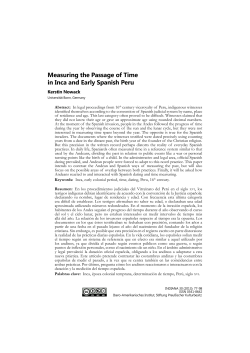 Measuring the Passage of Time in Inca and Early Spanish Peru