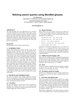 Refining search queries using WordNet glosses