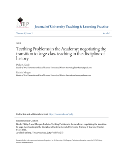 Teething Problems in the Academy: negotiating