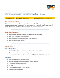 Teacher`s Guide Biomes: Freshwater, Seawater
