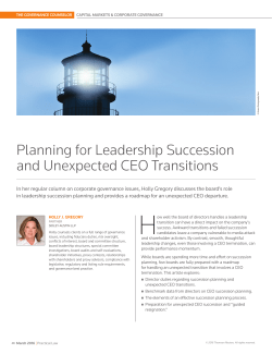 Planning for Leadership Succession and Unexpected CEO Transitions