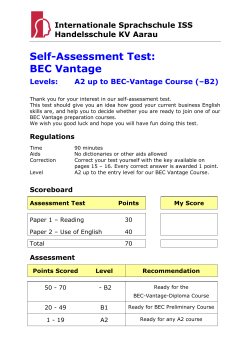 Self-Assessment Test: BEC Vantage