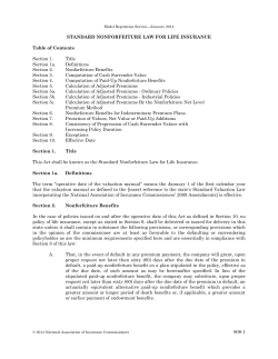 standard nonforfeiture law for life insurance