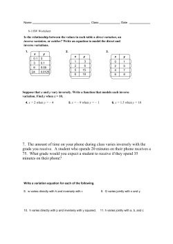 7. The amount of time on your phone during class varies inversely