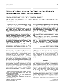 Children With Heart Murmurs: Can Ventricular Septal Defect Be