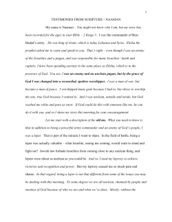 naaman`s testimony - The Orchard Evangelical Free Church