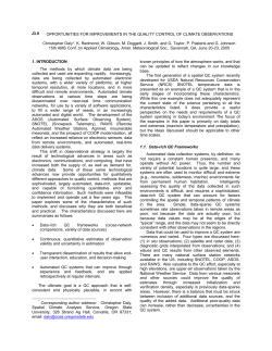 Opportunities for improvements in the quality control