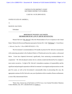 6 Sentencing Memorandum 02/28/2012 Motions and Non