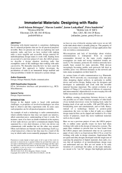 Immaterial Materials: Designing with Radio