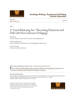 A &ldquo;Great Balancing Act:&rdquo; Becoming Dexterous and Deft with New