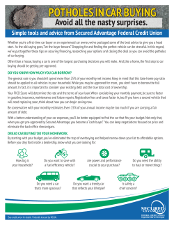 potholes in car buying - Secured Advantage FCU