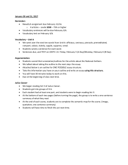 January 30 and 31, 2017 Reminders &bull; NewsELA