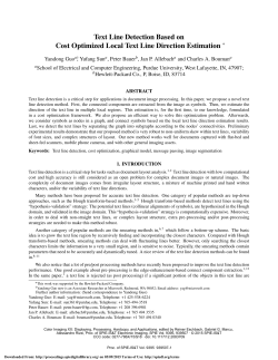 Text Line Detection Based on Cost Optimized Local Text Line