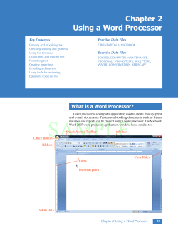 Chapter 2 Using a Word Processor