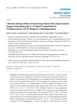Chlorine Isotope Effects from Isotope Ratio Mass Spectrometry