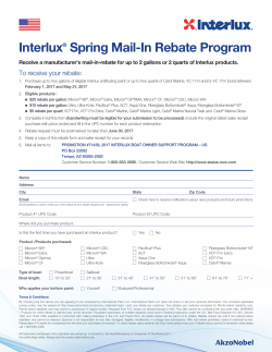 2017 Interlux Spring Mail-In Rebate Form