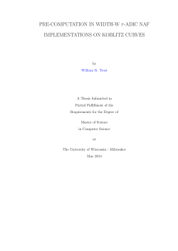 PRE-COMPUTATION IN WIDTH-W &tau;