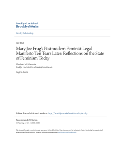Mary Joe Frug`s Postmodern Feminist Legal Manifesto Ten Tears Later