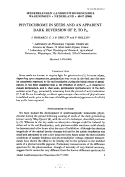 PHYTOCHROME IN SEEDS AND AN APPARENT DARK