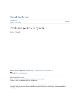 Preclusion in a Federal System