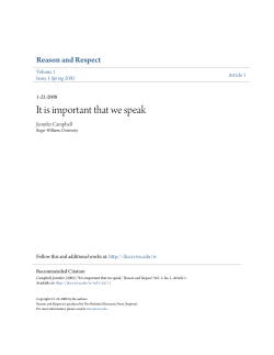 It is important that we speak - DOCS@RWU