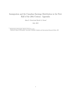 Immigration and the Canadian Earnings Distribution in the First Half