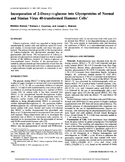 Incorporation of 2-Deoxy-D-glucose into