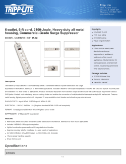 6-outlet, 6-ft cord, 2100-Joule, Heavy-duty all metal