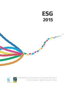 Standards and Guidelines for Quality Assurance in the