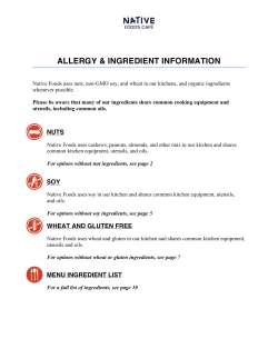 Allergy and Ingredient Information 2017-04-21