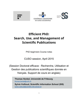 Efficient PhD - Scientific Information School